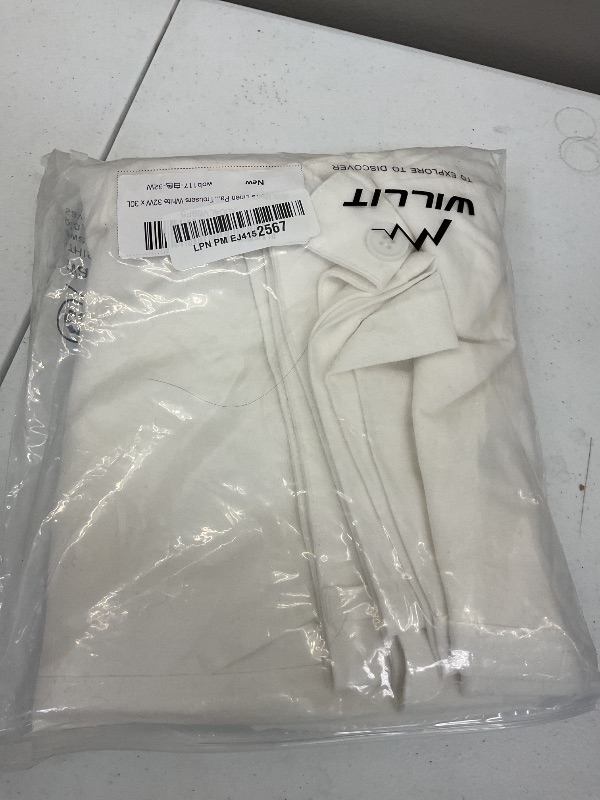Photo 1 of Willit Men's Linen Pants Casual Linen Dress Pants Beach Summer Lightweight Trousers White 32W x 30L