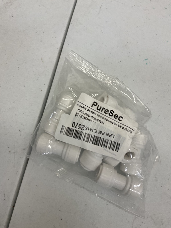 Photo 1 of PureSec 3/8 inch Tubing OD Use Straight Union Plastic Quick Connect Fittings for RODI System