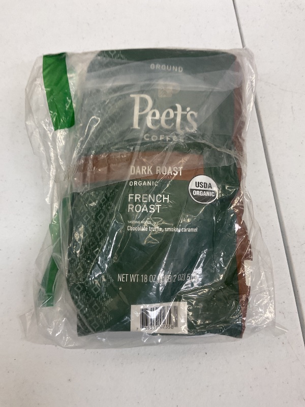 Photo 1 of Exp date 10/2925.   Peet's Coffee, USDA Organic Dark Roast Ground Coffee - French Roast 18 Ounce Bag