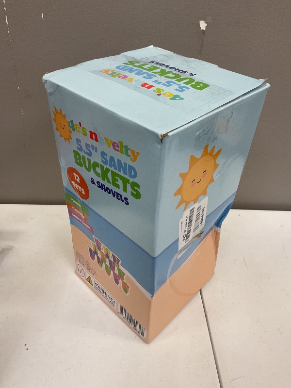 Photo 1 of 12 Sets 5.5" Sand Buckets and Shovels for Kids Bulk (12 Pack) Small Beach Bucket for Summer Outdoor Sand Toys, Party Favors, Basket Stuffers, End of Year Student Gifts from Teacher