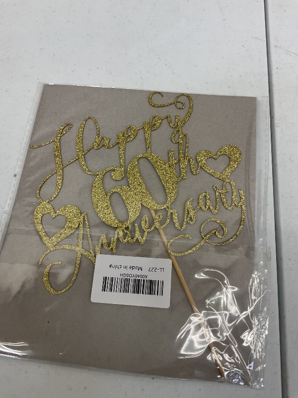 Photo 1 of Ruscalin Happy 60th Anniversary Cake Toppers -Wedding Anniversary Party Decorations, 60th Wedding Anniversary, Company Anniversary Party, Birthday Party Decorations