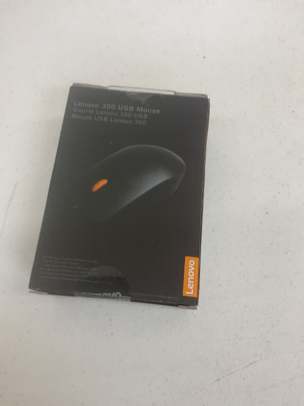 Photo 1 of Lenovo 300 USB Wired Computer Mouse - Full Size Optical Ambidextrous Mouse with 1600 DPI, Reliable USB-A Wired Connection, Easy 3-Button Navigation – Long Lasting, Durable Basic Mouse, Black