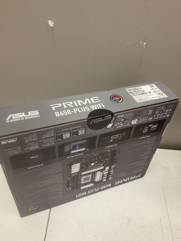 Photo 1 of ASUS Prime B650-PLUS WiFi AMD B650 AM5 Ryzen™ Desktop 9000 8000 & 7000 ATX Motherboard, DDR5, PCIe 5.0 M.2, 2.5Gb LAN, WiFi 6E, HDMI™, SATA 6 Gbps, USB Type-C®, BIOS Flashback™, Thunderbolt™ 4 Header*****factory sealed