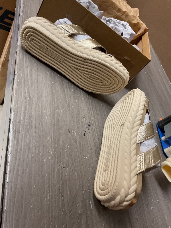 Photo 1 of Lucky Brand Women's LOFTEE Sandal-Platform, Platino, 6.5