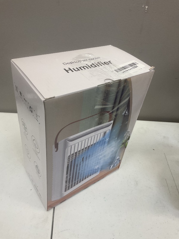 Photo 1 of Portable Desktop Air Cooler - 680ml Tank, 5 Speeds & 7 Color Lights, USB-Powered, 8H Timer for Bedroom, Office and Camping