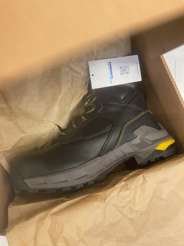 Photo 1 of Size 10.5.   ACE Work Boots Burren, Men's, Women's, Unisex Composite Toe (CT) Work Boots, Slip Resistant, Water Resistant, Black, Men's 9 / Women's 10.5 Wide