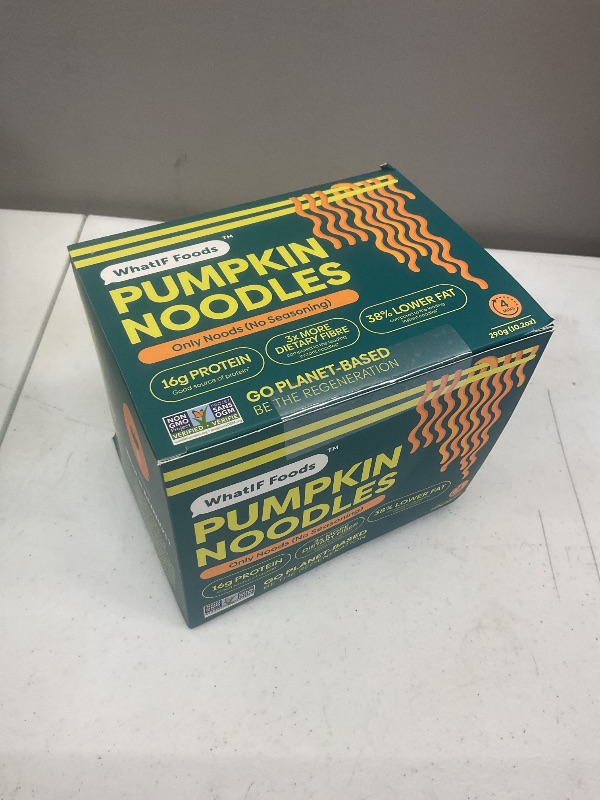 Photo 1 of Exp date 10/2025.   Healthy Instant Pumpkin Noodles Unflavored | Vegan, Air Fried, Lower Sodium, 16g Protein & 6g Fiber | For Ramen, Wok, Stir Fry | Quick Cooking 5 Pack by WhatIF Foods