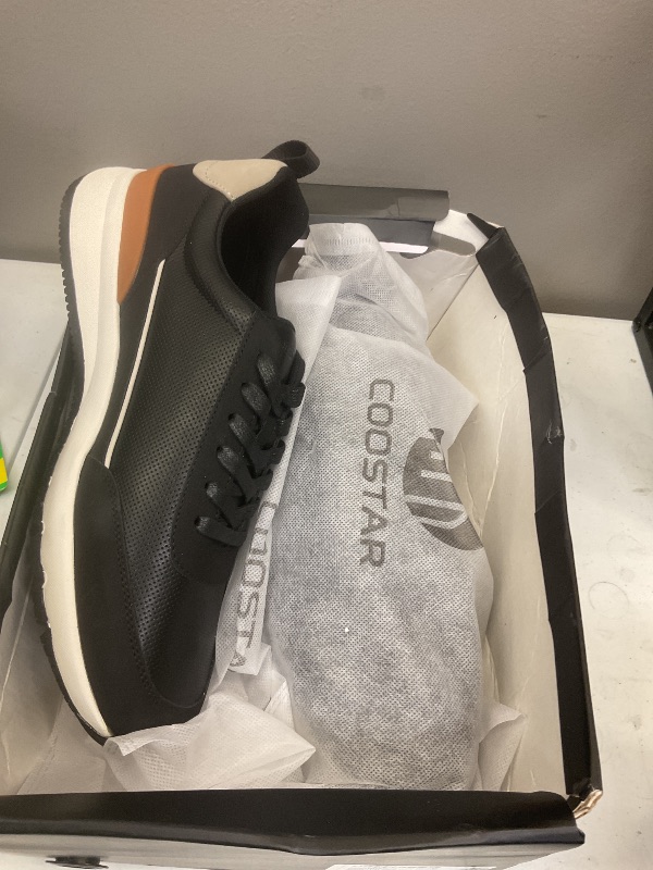 Photo 1 of Coostar Mens Casual Shoes Comfortable Dress Sneakers Lightweight Lace-up Non Slip Walking Shoes Black Size 11