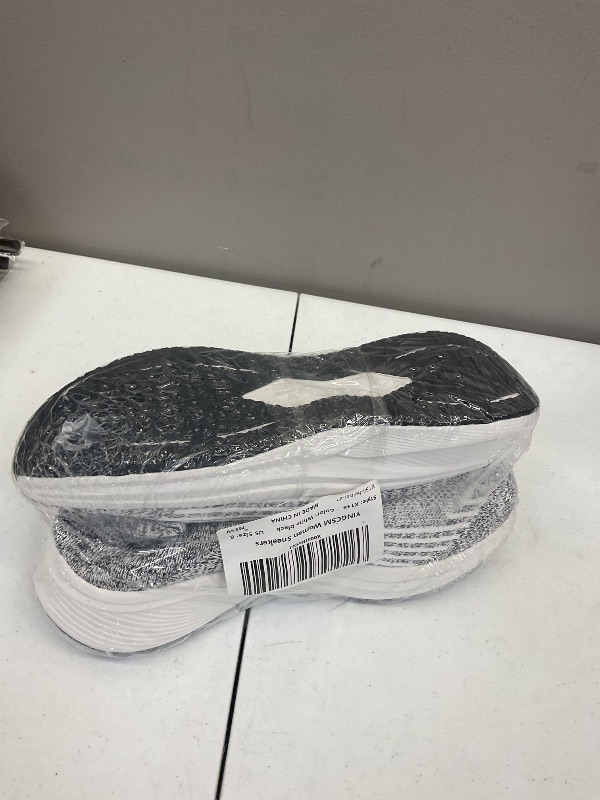 Photo 1 of Size 8.   YINGCSM Mens Wide Slip On Walking Shoes Lightweight Breathable Comfortable Socks Shoes Fashion Non Slip Sneakers for Men White Black