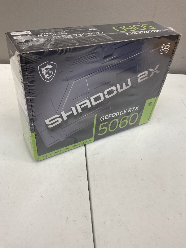 Photo 1 of MSI Gaming RTX 5060 8G Shadow 2X OC Graphics Card (8GB GDDR7,128-bit, Extreme Performance: 2535 MHz, DisplayPort x3 2.1a, HDMI 2.1b, NVIDIA Blackwell Architecture)