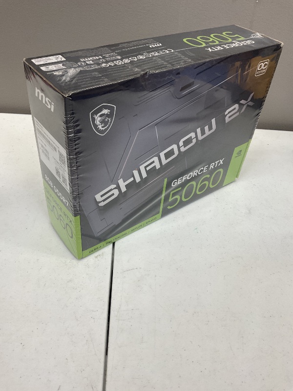 Photo 1 of MSI Gaming RTX 5060 8G Shadow 2X OC Graphics Card (8GB GDDR7,128-bit, Extreme Performance: 2535 MHz, DisplayPort x3 2.1a, HDMI 2.1b, NVIDIA Blackwell Architecture)