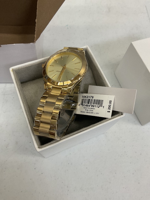 Photo 1 of Michael Kors Women's Slim Runway Gold-Tone Watch 42mm MK3179
