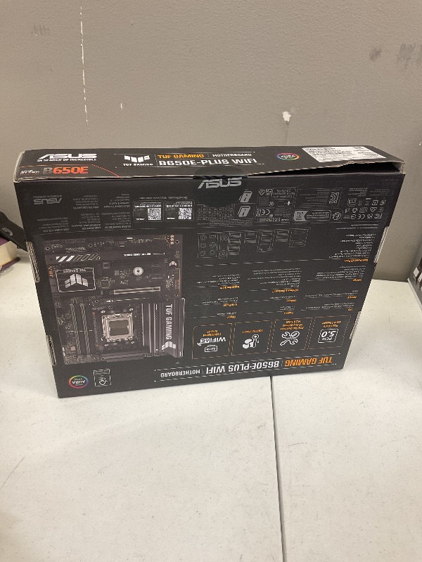 Photo 1 of ASUS TUF Gaming B650E-PLUS WiFi AMD B650 ATX Motherboard, 12+2+1 80A DrMOS Power Stages, DDR5, PCIe 5.0 Ready, 3X M.2, Wi-Fi 6E, 2.5Gb LAN, DisplayPort, HDMI™, USB Type-C, BIOS Flashback, Aura Sync