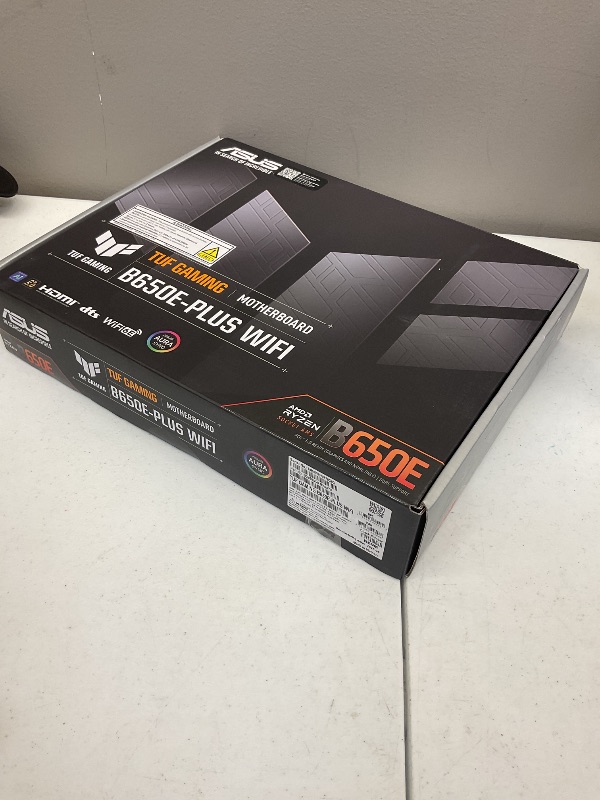 Photo 1 of ASUS TUF Gaming B650E-PLUS WiFi AMD B650 ATX Motherboard, 12+2+1 80A DrMOS Power Stages, DDR5, PCIe 5.0 Ready, 3X M.2, Wi-Fi 6E, 2.5Gb LAN, DisplayPort, HDMI™, USB Type-C, BIOS Flashback, Aura Sync