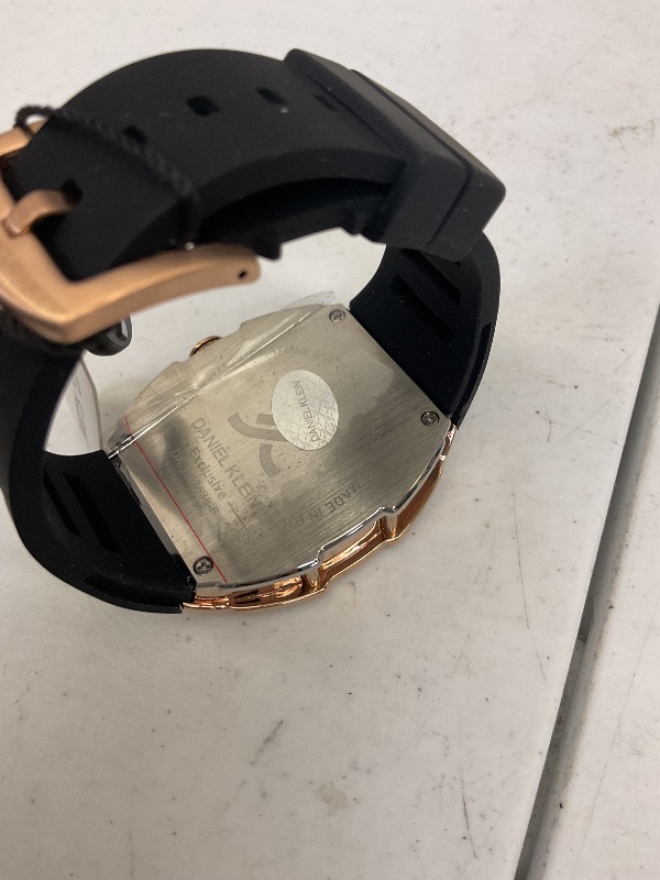 Photo 1 of Daniel Klein, Watch for Men, Multifunction Mens Watch - Colorful Wrist Watch for Men, Analog Wrist Watch, Luxury Watches for Men, Mens Silicone Strap Watch (Rose Gold/Black)