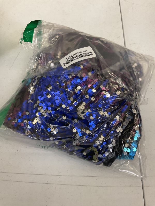 Photo 1 of 848 - Plus Size Sleeves Multi Color Sequin Bodycon Party Short Dress (Sleeveless Multi-Blue, 1X)