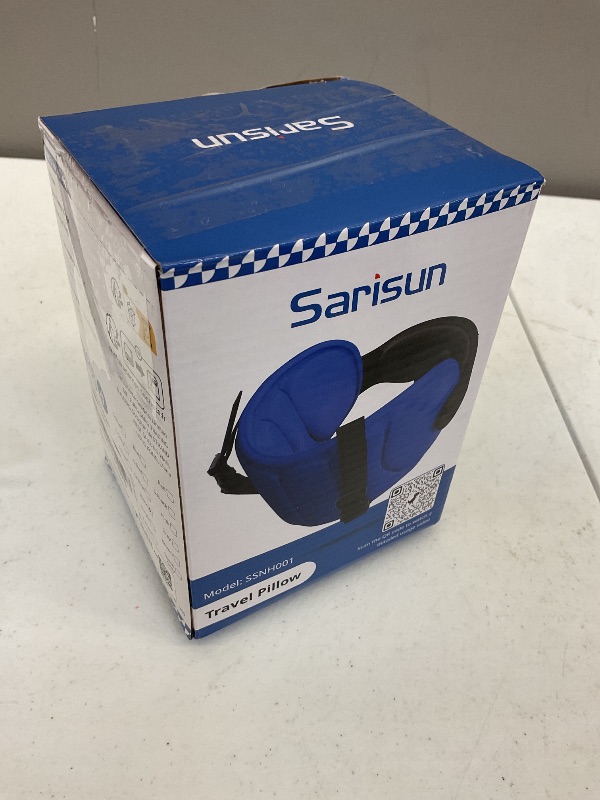 Photo 1 of SARISUN Travel Pillows for Airplanes, Airplane Pillow for Long Flight, Airplane Head Strap with Eye Mask for Sleep, Travel Neck Pillow for Car Road Trip, 360° Support Headrest, Stop Bobblehead, Black