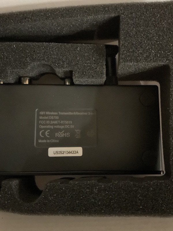 Photo 1 of 1Mii DS700 HiFi Bluetooth Audio Transmitter Receiver for TV, Long Range Wireless Adapter with Audiophile DAC, LDAC/aptX HD/aptX LL, OLED Display, Optical & Coaxial Input/Output, RCA Output Only