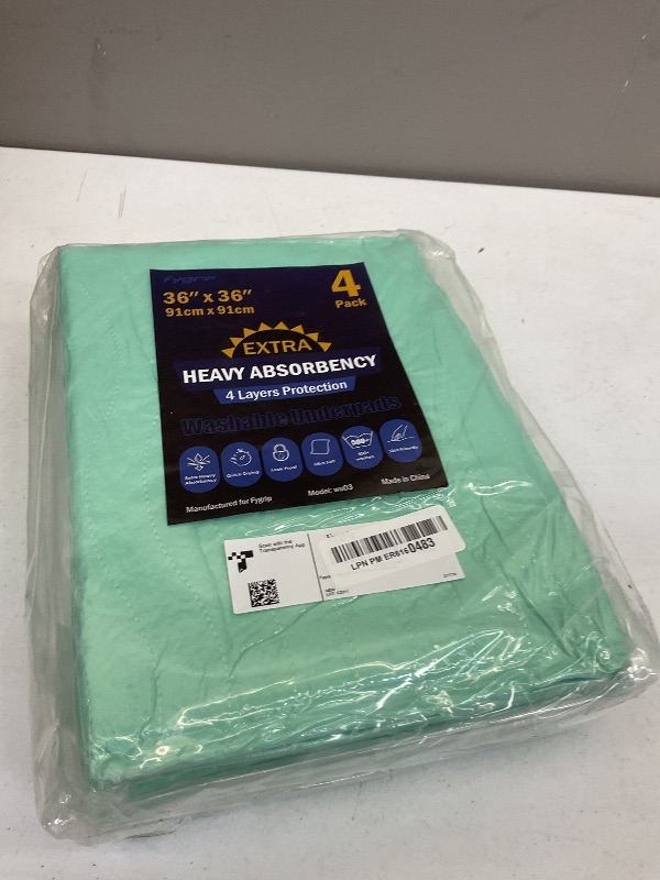 Photo 1 of 4 Pack 36” x 36” Extra Heavy Absorbency Washable Underpads, Waterproof Quick Drying Nursing Pads Incontinence Bed Pads, Reusable Washable Pee Pads for Dogs, Diaper Changing & Adults
