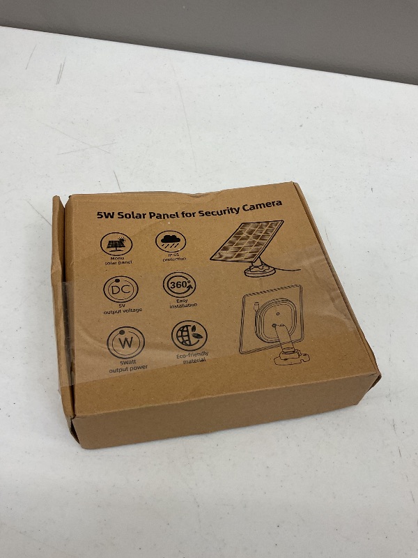 Photo 1 of 5W Solar Panels for Security Camera, Solar Panel with Micro USB & USB-C Port for DC 5V Outdoor Rechargeable Battery Camera, IP65 Waterproof, 360° Adjustable Security Mount, 9.8ft Cable?1PC?