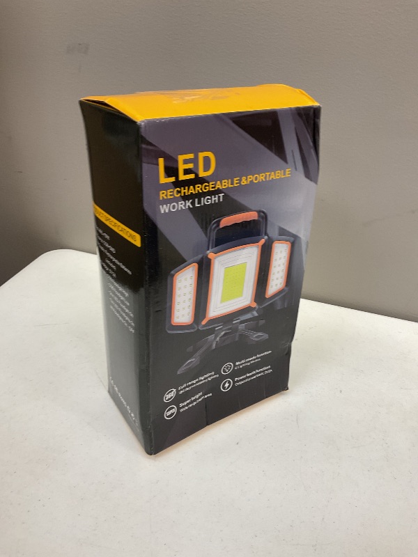 Photo 1 of Tresda 30W Rechargeable Work Light, 3000 Lumen Magnetic Work Light Battery Powered, Waterproof Portable Cordless Job Site Lighting for Construction Site, Workshop, Garage, Camping, and Car Repairing
