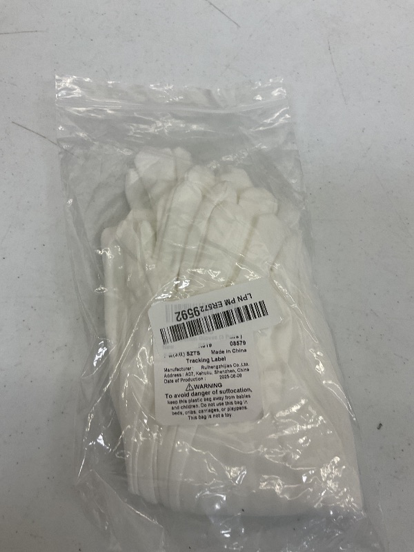 Photo 1 of 3 Pairs White Cotton Gloves for Dry Hands Eczema SPA Moisturizing - Work Glove Liners for Serving Costume Inspection