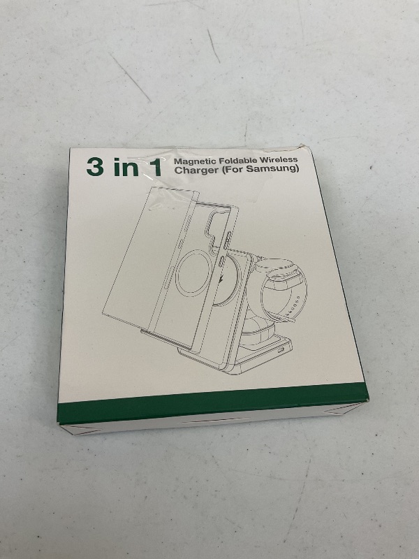 Photo 1 of 3 in 1 Magnetic Foldable Wireless Charger for Samsung, Fast Mag-Safe Charging Station for Galaxy S25 S24 S23 Ultra Plus/Z Fold/Z Flip 7/6/5, Charger Stand for Galaxy Watch Ultra /8/7/6/5/Pro, for Buds