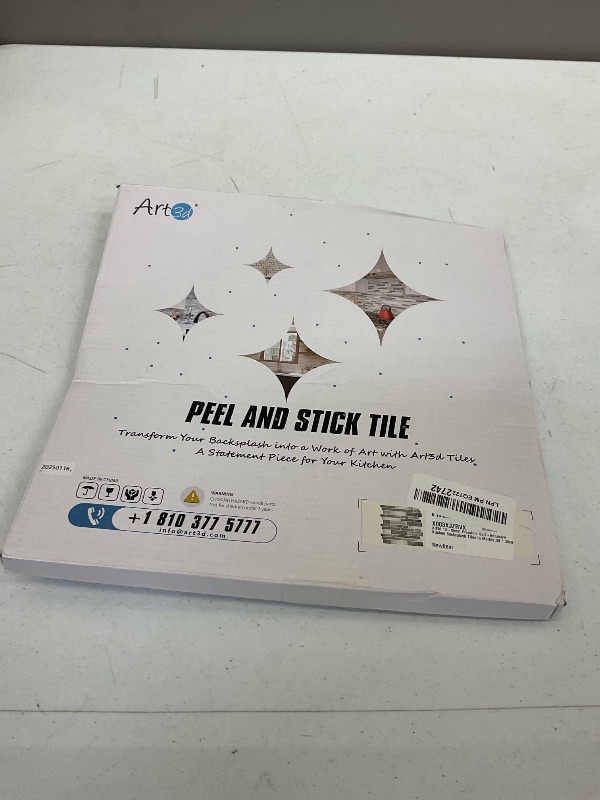 Photo 1 of Art3d 10-Sheet Premium Self-Adhesive Kitchen Backsplash Tiles in Marble,30 * 30cm