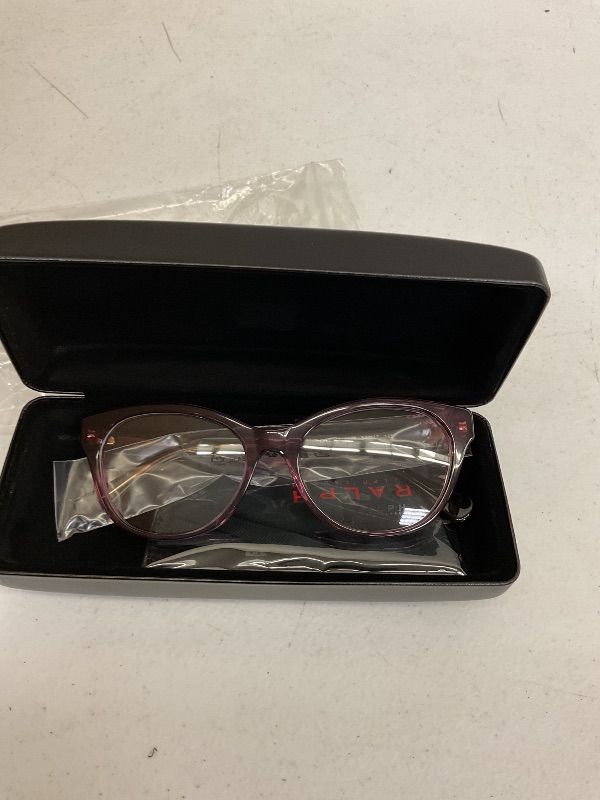 Photo 1 of Ralph by Ralph Lauren Women's RA7141 Cat Eye Prescription Eyewear Frames, Shiny Transparent Violet/Demo Lens, 54 mm