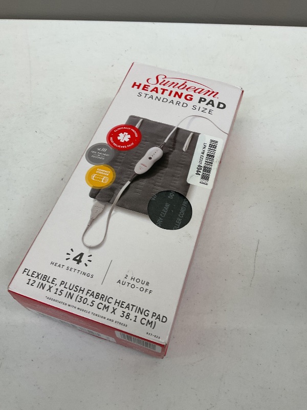Photo 1 of Sunbeam Premium Sunbeam Heating Pad with Compact Storage, Standard Size, Gray