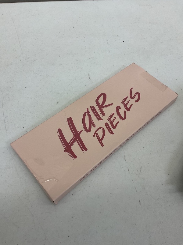 Photo 1 of Charites Halo Hair Extensions Real Human Hair Invisible Wire Extensions with Transparent Fish Line Adjustable Size Dark Blonde 12 inch