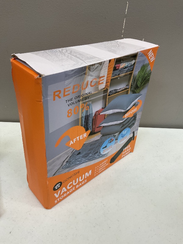 Photo 1 of 12 Pack Vacuum Storage Bags (3 Jumbo, 3 Large, 3 Medium, 3 Small),Plastic Packaging Bags,Space Saver Sealer Compression Bags with Travel Hand Pump for Blankets, Comforters, Pillows, Clothes Storage