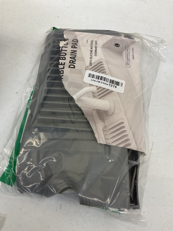 Photo 1 of 24" Silicone Sink Splash Guard - Kitchen Sink Accessories with Drip Tray, Sponge Holder & Soap Dish, 6° Slope Design for Easy Drainage, Foldable & Fasten Button for Secure Fit, ?Grey?