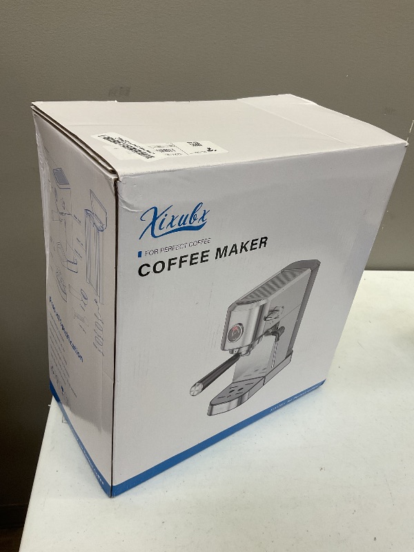 Photo 1 of XIXUBX 20Bar Espresso Machine, Compact Espresso Maker with Milk Frother, Stainless Steel Coffee Machine for Cappuccino&Latte, 42oz Water Tank, Visible Pressure Gauge, Home&Office, Silver