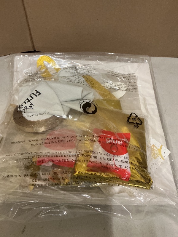 Photo 1 of 248 Pc Premium Engagement Party Decorations, Gold and White Bridal Decorations, He Asked She Said Yes Banner, Engaged Letter Balloons, Future Mrs and Mr Balloons & Sashes Ring Balloon, Boxes & more