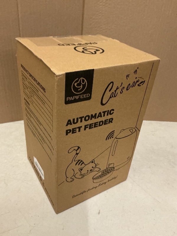 Photo 1 of PAPIFEED Automatic Cat Feeder, 2.4G WiFi Auto Cat Food Dispenser with App Control, 3L Auto Pet Feeder with Dual Power Supply, Detachable for Easy Clean for Cats and Small Dogs, Black