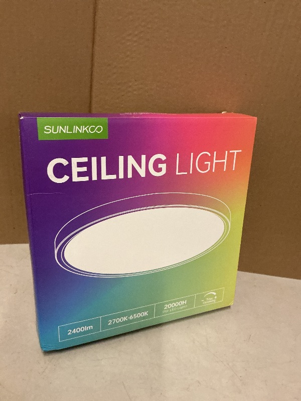 Photo 1 of Dimmable Flush Mount LED Ceiling Light Fixture with Night Light, 12 Inch 24W Super Slim Ceiling Lamp with Remote, 2400LM Super Bright, 2700K-6500K CCT Selectable, for Bedroom Living Room Kitchen