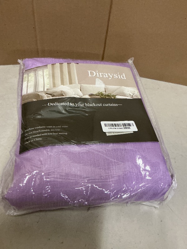 Photo 1 of Diraysid 100% Blackout Curtains Lilac Linen Curtains for Bedroom Grommet Thermal Insulated Room Darkening Drapes (2 Panels, W52 x L84 Inch)