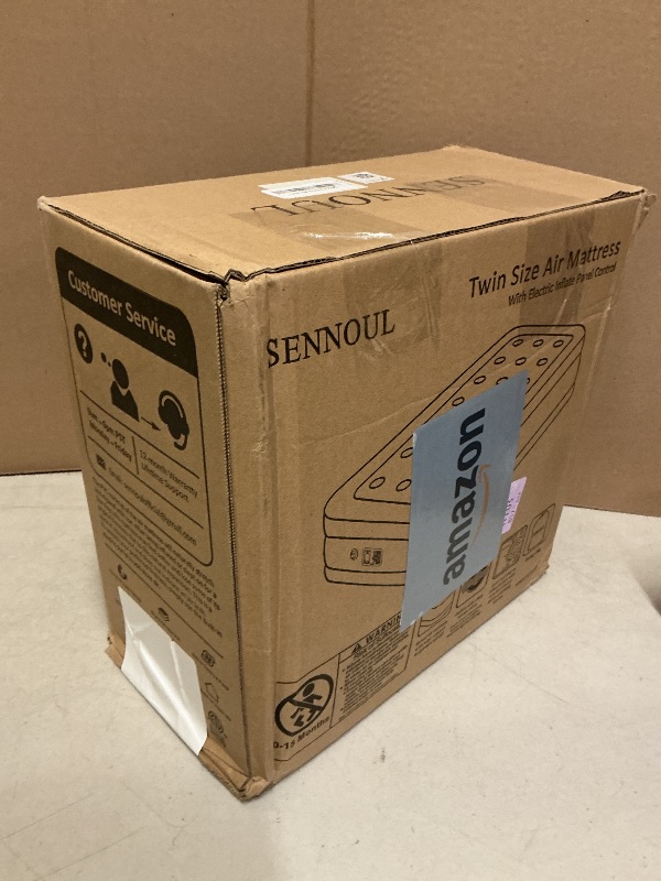 Photo 1 of SENNOUL Air Mattress with Built in Pump - Upgraded Twin Blow Up Mattress, 2 Mins Quick Self Inflatable with Double Air Chamber,16"/550lbs Max, Strong Support, for Camping,Home,Guests,Portable Travel