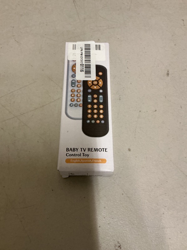 Photo 1 of Orzbow Baby Remote Control Toy for 6 Months+ with Music, TV Remote Toy with Realistic Light and Sound - English, French and Spanish for Infant Play - BPA Free, Black