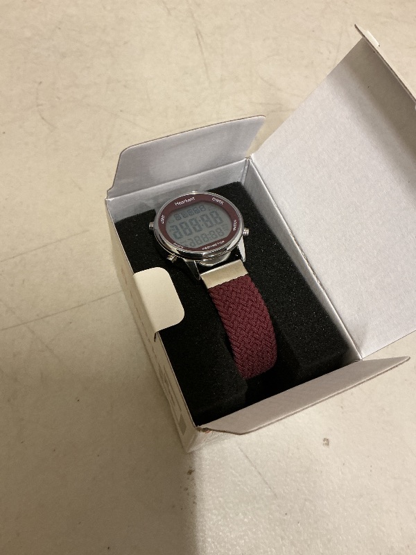 Photo 1 of Ladies Pedometer Watch for Walking-Step Tracker Watch with Calories Counter-Non Bluetooth Pedometer Watches-LCD Large Numbers-30M Waterproof Watch-Wrist Watch Step Counter for Women(Red)