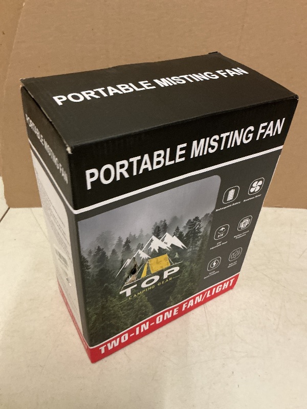 Photo 1 of Misting Fan Portable with RGB Lantern, 30000 mAh Rechargeable Battery Operated Camping Mist Fan with Emergency Hurricane Supplies, Perfect Cooling Mister for Outdoor Travel