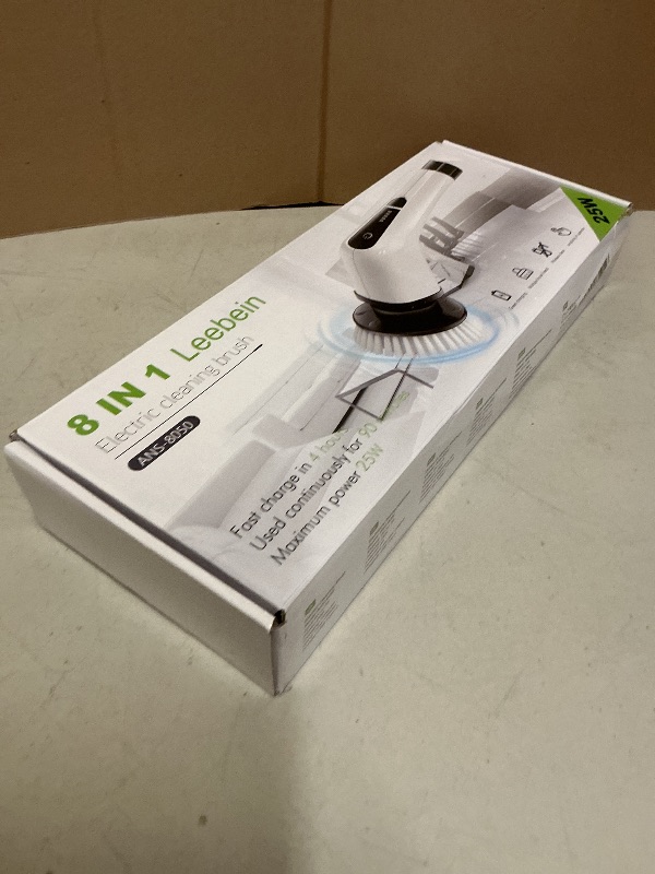 Photo 1 of Leebein Electric Spin Scrubber, Cordless Cleaning Brush with 8 Replaceable Brush Heads, Tub and Floor Tile 360 Power Scrubber Dual Speed with Adjustable & Detachable Handle for Bathroom Kitchen Car
