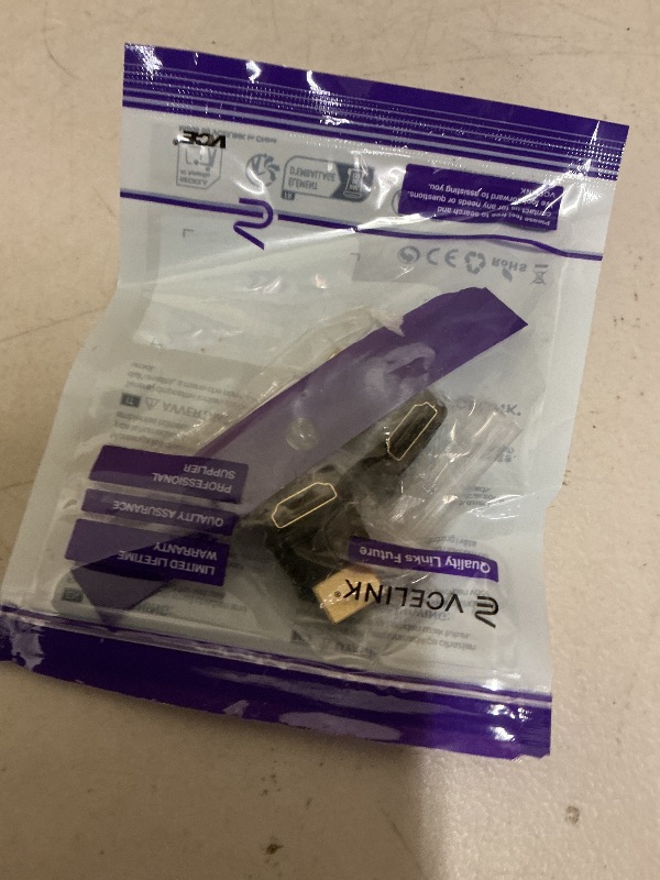 Photo 1 of VCE HDMI 90 and 270 Degree Adapter 2-Pack, Right Angle HDMI Male to Female L Adapter Connector 3D&4K Supported