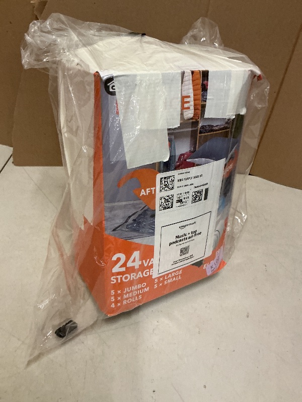 Photo 1 of 24 Pack Vacuum Storage Bags with Electric Pump, (5 Jumbo, 5 Large, 5 Medium, 5 Small, 4 Roll Up Bags) Space Saver Bag for Clothes, Mattress, Blanket, Duvets, Pillows, Comforters,Travel