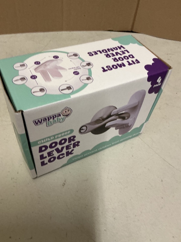 Photo 1 of Door Lever Locks (4 Pack) - Prevents Toddlers from Opening Doors - Durable ABS with 3M Adhesive - Easy One-Hand Operation for Adults, No Tools Needed