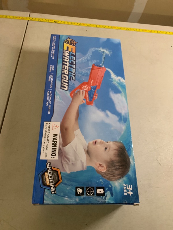 Photo 1 of 2 Pack Electric Water Guns - Full Automatic Suction Power Soaker Blasters 32 FT Range, Summer Outdoor Pool Auto Squirt Toys for Adults Kids (Red/Blue)
