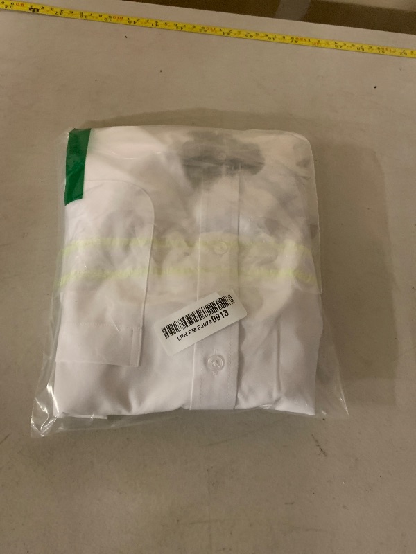 Photo 1 of Alimens & Gentle Mens Dress Shirts 4-Way Stretch Long Sleeve Collared Casual Solid Wedding Dating Button Down Shirt White