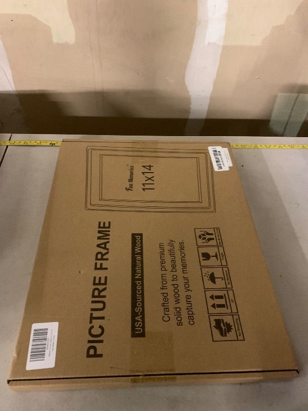 Photo 1 of 11x14 Picture Frame, USA-Sourced Walnut Wood Photo Frames with HD Tempered Glass, Handcrafted Rounded Corner 11 x 14 Wooden Frame Matted to 8x10 Photos, Gallery Wall Frames for Posters & Art Prints