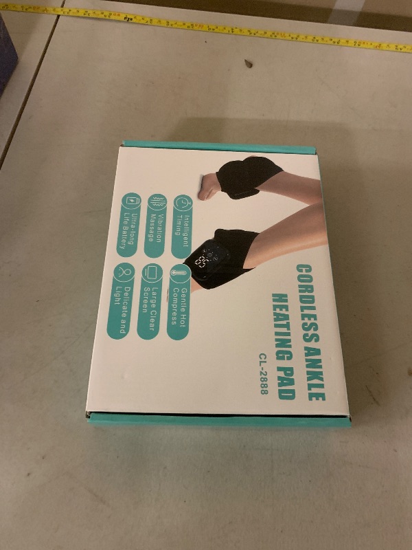 Photo 1 of 2PCS Cordless Ankle Heating Pads, Ankle Massager with Heat, Rechargeable Heated Foot Brace Wrap, 3 Vibration and Heating Modes, Auto Shut Off